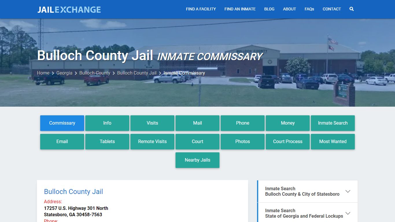 Inmate Commissary, Care Packs - Bulloch County Jail, GA