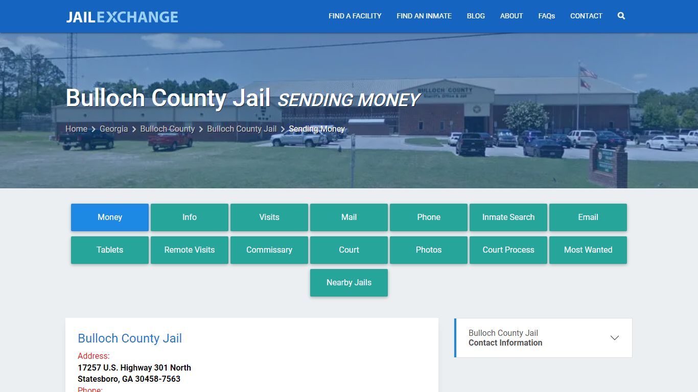 Send Money to Inmate - Bulloch County Jail, GA - Jail Exchange